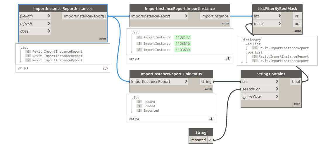 BimorphNodes new CAD ReportInstances with filtering