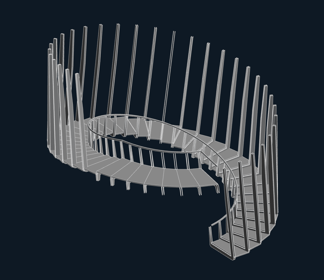 The parametric spiral stair built in the Innovate workshop